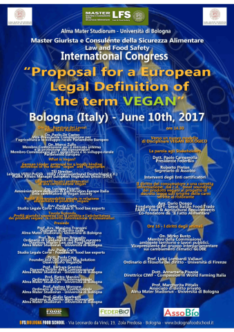 Locandina Evento Proposal for a EU Legal Definition of the term VEGAN