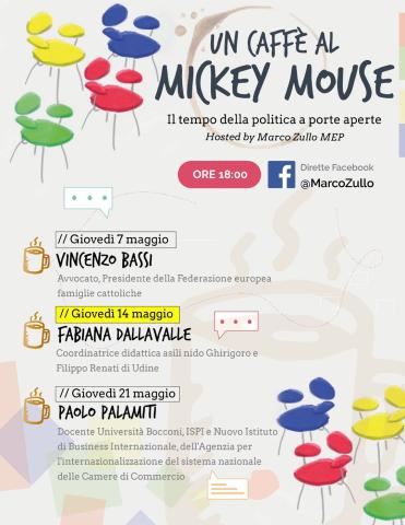 Locandina Un Caffè al Mickey Mouse con Fabiana Dellavalle del 14 maggio 2020