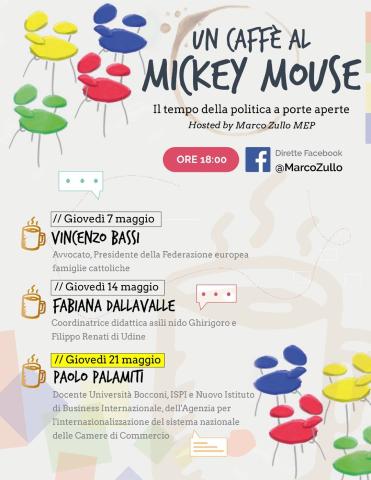 Locandina Un Caffè al Mickey Mouse con Paolo Palamiti del 21 maggio 2020