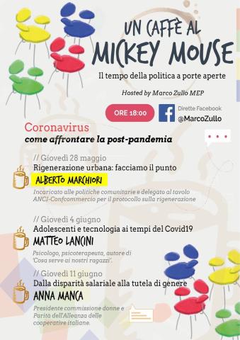 Locandina Un Caffè al Mickey Mouse con Alberto Marchiori del 28 maggio 2020