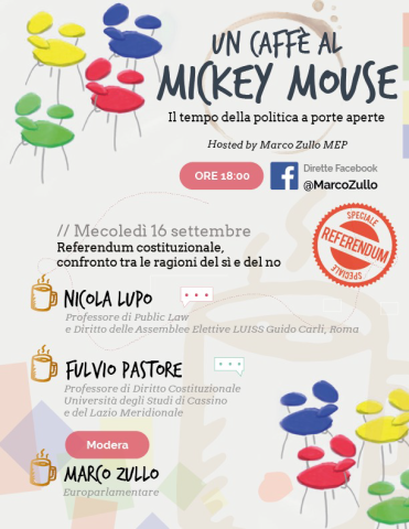 Locandina Un Caffè al Mickey Mouse con Nicola Lupo e Fulvio Pastore del 16 settembre 2020