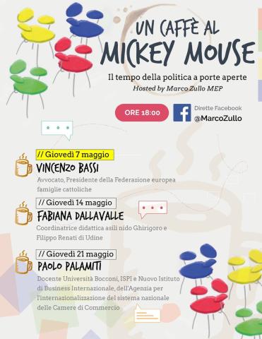 Locandina un Caffè al Mickey Mouse del 7 maggio 2020 con Vincenzo Bassi