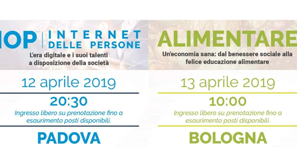 Copertina eventi IOP e Alimentare del 12 e 13 Aprile 2019