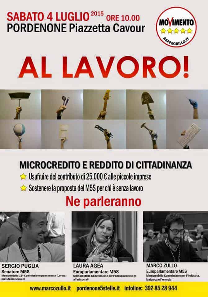 Agorà5stelle - AL LAVORO! coi Portavoce M5S Sergio Puglia, Laura Agea e Marco Zullo @ Pordenone | Friuli-Venezia Giulia | Italia
