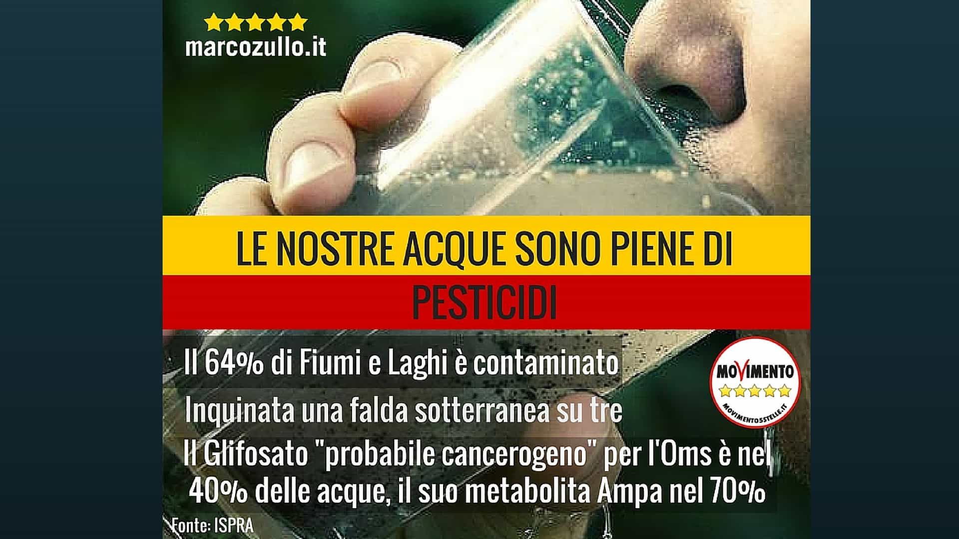 Marco Zullo M5S Europa pesticidi acque glifosato ispra