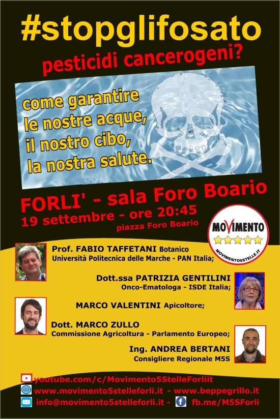 SERATA INFORMATIVA CONTRO I PESTICIDI #STOPGLIFOSATO @ Foro Boario  | Forlì | Emilia-Romagna | Italia