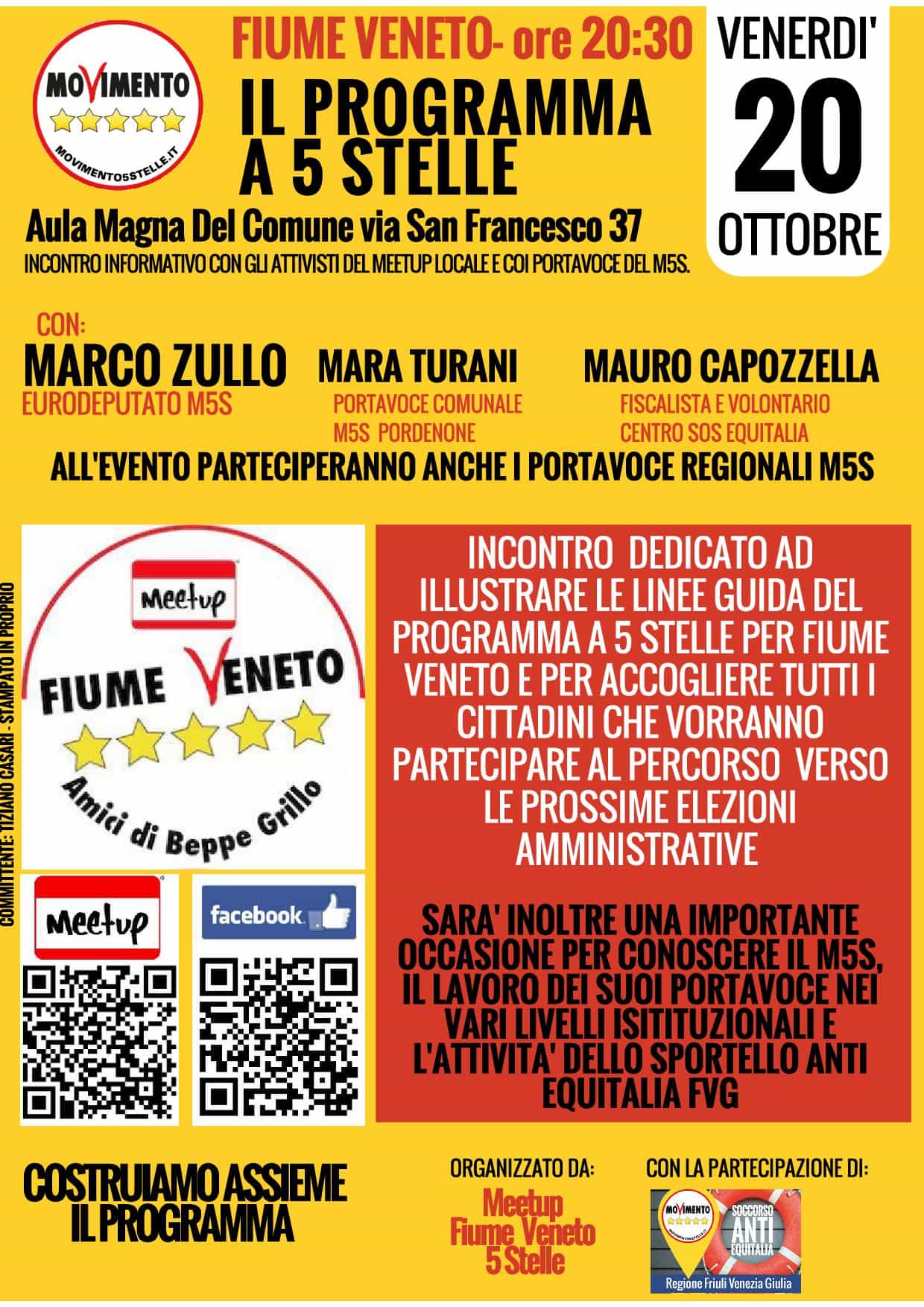 Fiume Veneto (PN) - Il Programma a 5 Stelle @ Aula Magna del Comune | Fiume Veneto | Friuli-Venezia Giulia | Italia