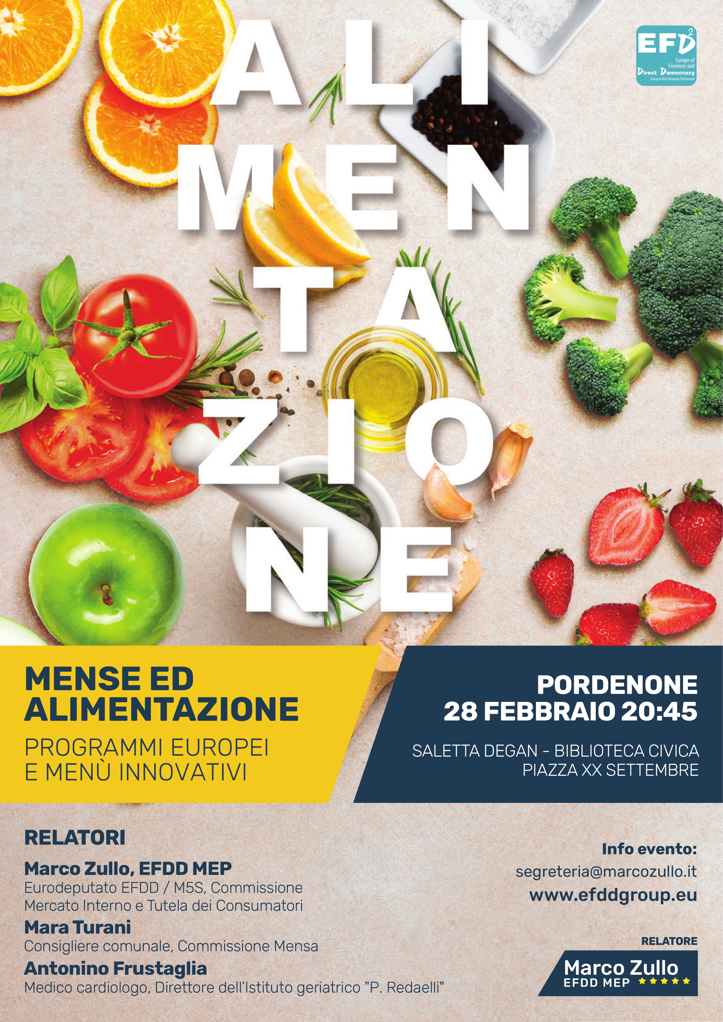 Mense ed alimentazione: programmi europei e menù innovativi @ Saletta Degan - Biblioteca Civica
