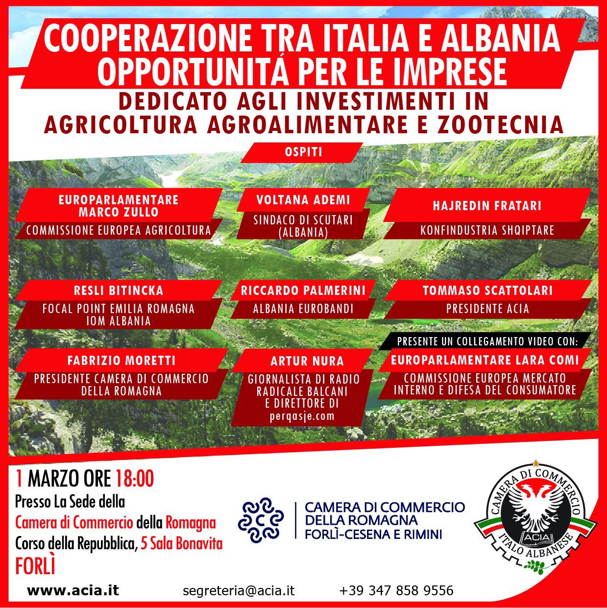 Cooperazione tra Italia e Albania - Opportunità per le imprese @ Camera di Commercio della Romagna Forlì-Cesena e Rimini, Sala Bonavita